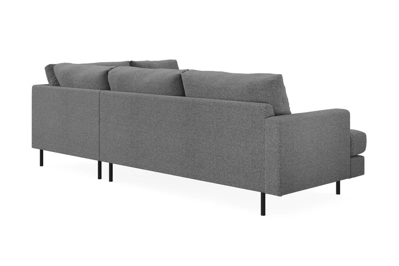Menard Compact 4-sits Högervänd L-formad Schäslongsoffa i Tyg - Mörkgrå - Products - Möbler - Soffa - Divansoffa & schäslongsoffa - 4 sits soffa med divan