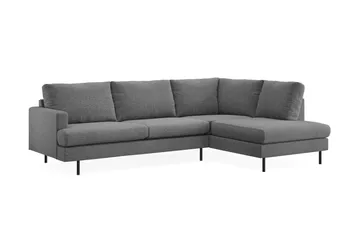 Menard Compact 4-sits Högervänd L-formad Schäslongsoffa i Tyg - Mörkgrå - Products - Möbler - Soffa - Divansoffa & schäslongsoffa - 4 sits soffa med divan