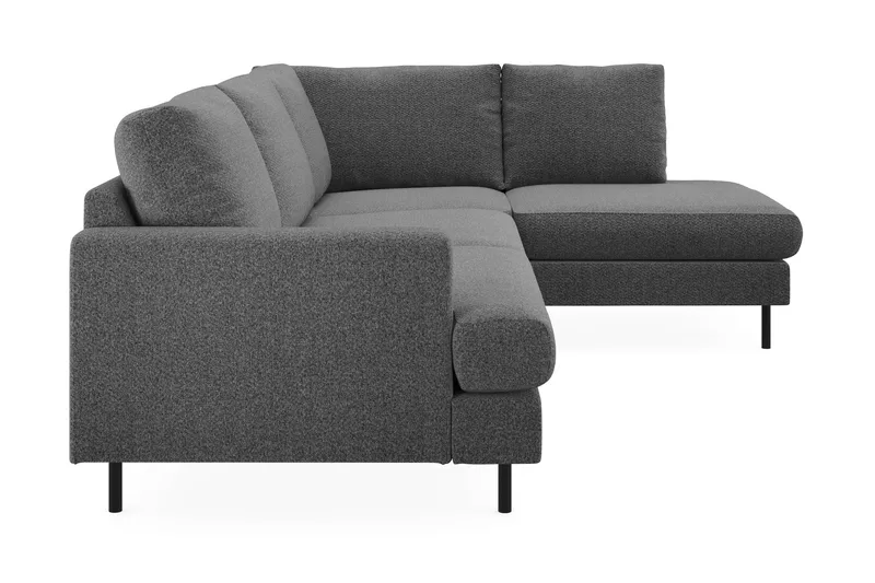 Menard Compact 4-sits Högervänd L-formad Schäslongsoffa i Tyg - Mörkgrå - Products - Möbler - Soffa - Divansoffa & schäslongsoffa - 4 sits soffa med divan