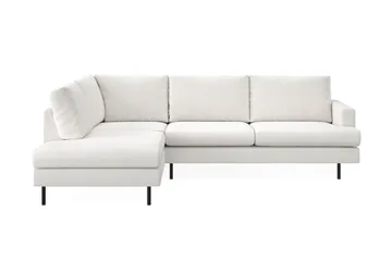 Menard Compact 4-sits Vänstervänd L-formad Schäslongsoffa i Bouclé - Vit - Products - Möbler - Soffa - Divansoffa & schäslongsoffa - 4 sits soffa med divan