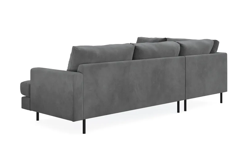 Menard Compact 4-sits Vänstervänd L-formad Schäslongsoffa i Manchester - Grå - Products - Möbler - Soffa - Divansoffa & schäslongsoffa - 4 sits soffa med divan