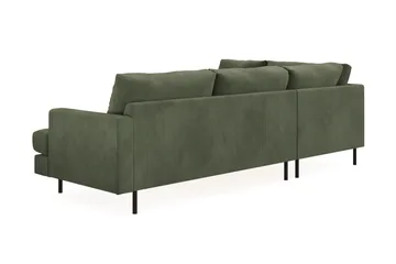 Menard Compact 4-sits Vänstervänd L-formad Schäslongsoffa i Manchester - Grön - Products - Möbler - Soffa - Divansoffa & schäslongsoffa - 4 sits soffa med divan