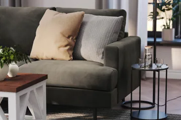 Menard Compact 4-sits Vänstervänd L-formad Schäslongsoffa i Manchester - Mörkgrå - Products - Möbler - Soffa - Divansoffa & schäslongsoffa - 4 sits soffa med divan
