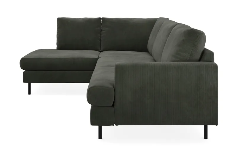 Menard Compact 4-sits Vänstervänd L-formad Schäslongsoffa i Manchester - Mörkgrön - Products - Möbler - Soffa - Divansoffa & schäslongsoffa - 4 sits soffa med divan