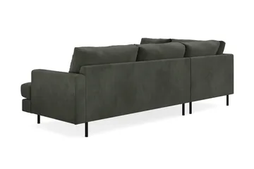 Menard Compact 4-sits Vänstervänd L-formad Schäslongsoffa i Manchester - Mörkgrön - Products - Möbler - Soffa - Divansoffa & schäslongsoffa - 4 sits soffa med divan
