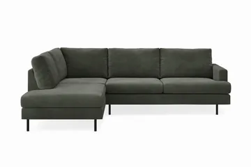 Menard Compact 4-sits Vänstervänd L-formad Schäslongsoffa i Manchester - Mörkgrön - Products - Möbler - Soffa - Divansoffa & schäslongsoffa - 4 sits soffa med divan