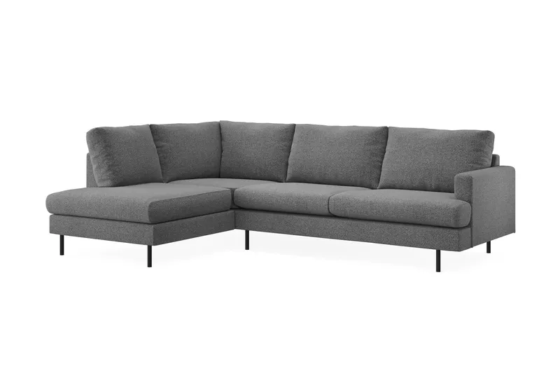 Menard Compact 4-sits Vänstervänd L-formad Schäslongsoffa i Tyg - Mörkgrå - Products - Möbler - Soffa - Divansoffa & schäslongsoffa - 4 sits soffa med divan