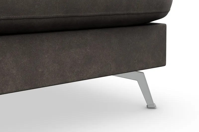 Ocean Lyx 4-sits Högervänd L-formad Schäslongsoffa i Konstläder - Mörkgrå - Products - Möbler - Soffa - Divansoffa & schäslongsoffa - 4 sits soffa med divan