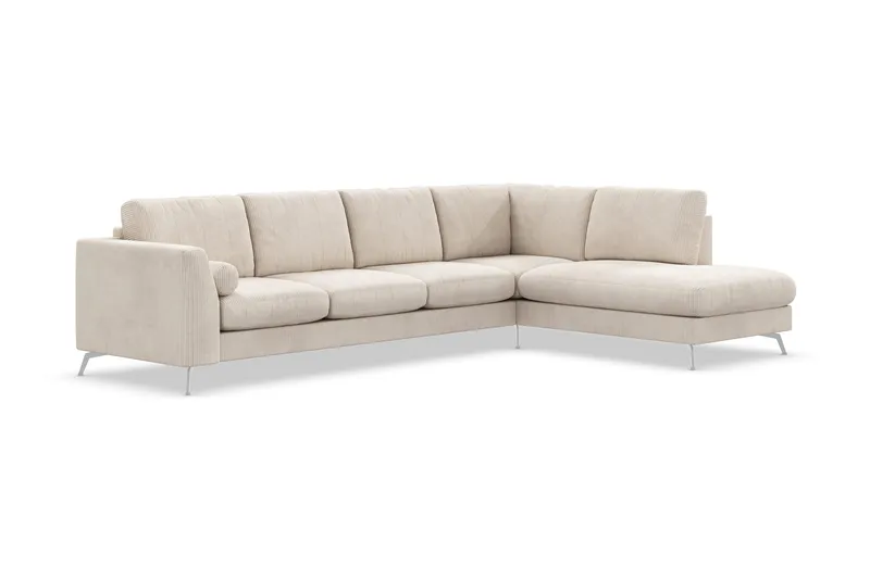 Ocean Lyx 4-sits Högervänd L-formad Schäslongsoffa i Manchester - Beige - Products - Möbler - Soffa - Divansoffa & schäslongsoffa - 4 sits soffa med divan