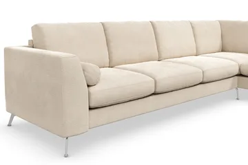 Ocean Lyx 4-sits Högervänd L-formad Schäslongsoffa i Sammet - Beige - Products - Möbler - Soffa - Divansoffa & schäslongsoffa - 4 sits soffa med divan