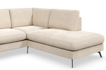 Ocean Lyx 4-sits Högervänd L-formad Schäslongsoffa i Sammet - Beige - Products - Möbler - Soffa - Divansoffa & schäslongsoffa - 4 sits soffa med divan