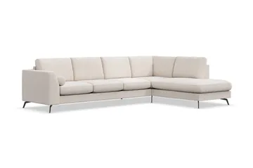 Ocean Lyx 4-sits Högervänd L-formad Schäslongsoffa i Tyg - Beige - Products - Möbler - Soffa - Divansoffa & schäslongsoffa - 4 sits soffa med divan