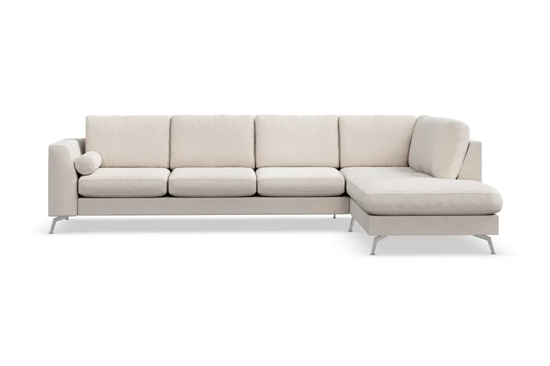 Ocean Lyx 4-sits Högervänd L-formad Schäslongsoffa i Tyg - Beige - Products - Möbler - Soffa - Divansoffa & schäslongsoffa - 4 sits soffa med divan