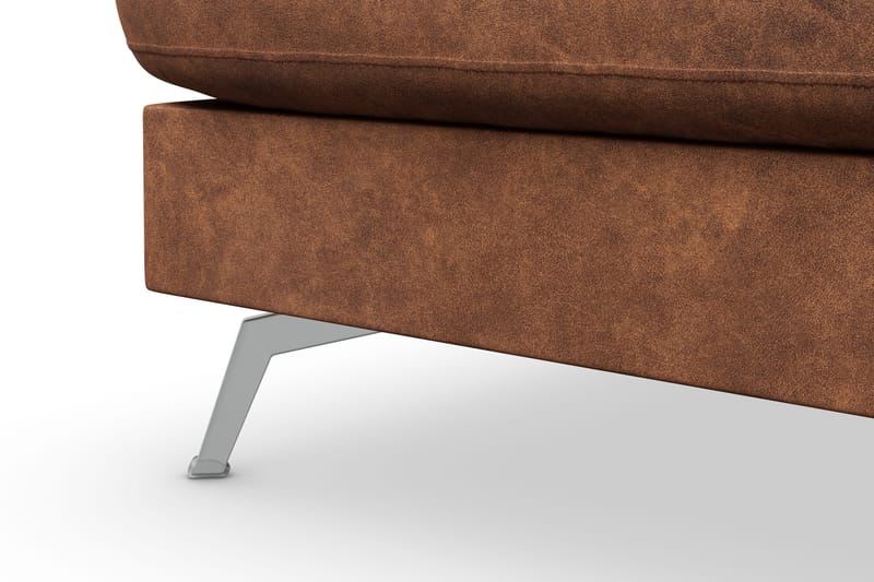 Ocean Lyx 4-sits Vänstervänd L-formad Schäslongsoffa i Konstläder - Brun - Products - Möbler - Soffa - Divansoffa & schäslongsoffa - 4 sits soffa med divan