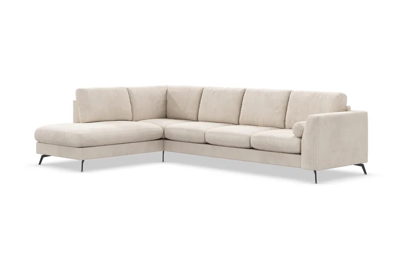 Ocean Lyx 4-sits Vänstervänd L-formad Schäslongsoffa i Manchester - Beige - Products - Möbler - Soffa - Divansoffa & schäslongsoffa - 4 sits soffa med divan