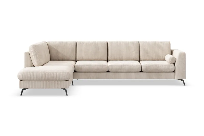 Ocean Lyx 4-sits Vänstervänd L-formad Schäslongsoffa i Manchester - Beige - Products - Möbler - Soffa - Divansoffa & schäslongsoffa - 4 sits soffa med divan