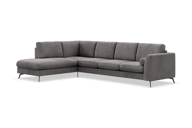 Ocean Lyx 4-sits Vänstervänd L-formad Schäslongsoffa i Manchester - Mörkgrå - Products - Möbler - Soffa - Divansoffa & schäslongsoffa - 4 sits soffa med divan