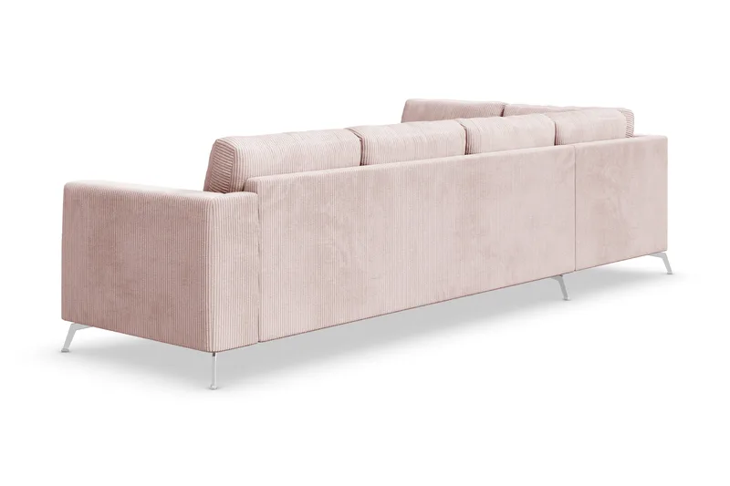 Ocean Lyx 4-sits Vänstervänd L-formad Schäslongsoffa i Manchester - Rosa - Products - Möbler - Soffa - Divansoffa & schäslongsoffa - 4 sits soffa med divan