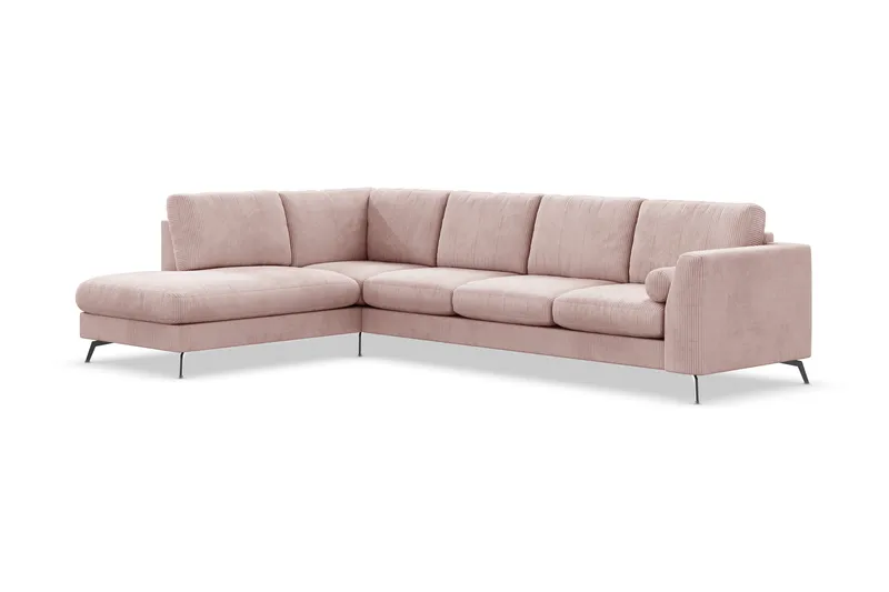 Ocean Lyx 4-sits Vänstervänd L-formad Schäslongsoffa i Manchester - Rosa - Products - Möbler - Soffa - Divansoffa & schäslongsoffa - 4 sits soffa med divan