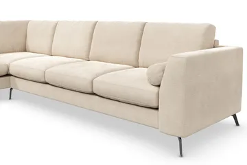 Ocean Lyx 4-sits Vänstervänd L-formad Schäslongsoffa i Sammet - Beige - Products - Möbler - Soffa - Divansoffa & schäslongsoffa - 4 sits soffa med divan