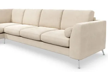 Ocean Lyx 4-sits Vänstervänd L-formad Schäslongsoffa i Sammet - Beige - Products - Möbler - Soffa - Divansoffa & schäslongsoffa - 4 sits soffa med divan