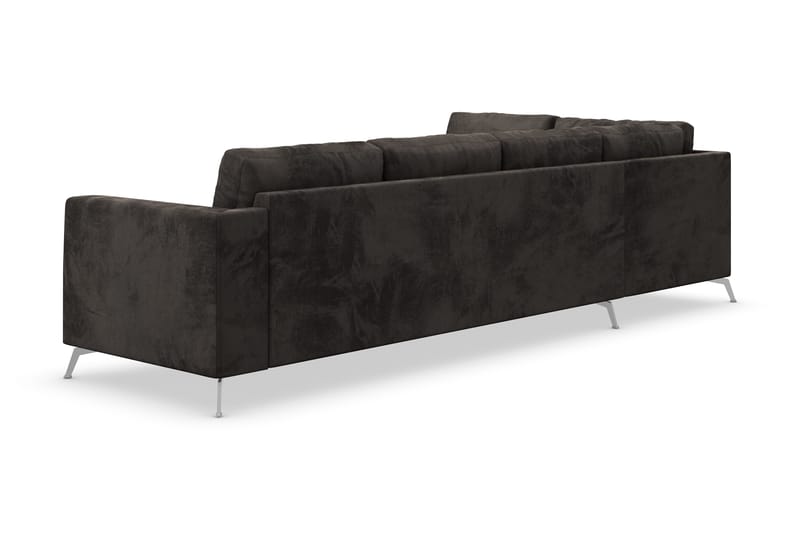 Ocean Lyx 4-sits Vänstervänd L-formad Schäslongsoffa i Sammet - Mörkgrå - Products - Möbler - Soffa - Divansoffa & schäslongsoffa - 4 sits soffa med divan