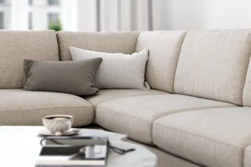 Ocean Lyx 4-sits Vänstervänd L-formad Schäslongsoffa i Tyg - Beige - Products - Möbler - Soffa - Divansoffa & schäslongsoffa - 4 sits soffa med divan