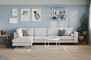 Ocean Lyx 4-sits Vänstervänd L-formad Schäslongsoffa i Tyg - Ljusgrå - Products - Möbler - Soffa - Divansoffa & schäslongsoffa - 4 sits soffa med divan
