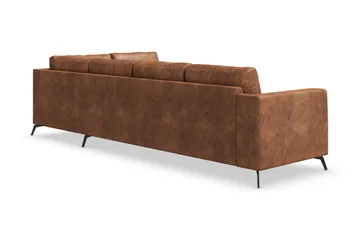 Ocean Lyx 5-sits Högervänd L-formad Schäslongsoffa i Konstläder - Brun - Products - Möbler - Soffa - Divansoffa & schäslongsoffa - 4 sits soffa med divan