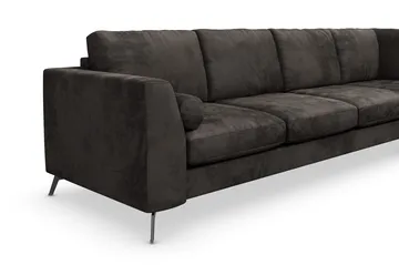 Ocean Lyx 5-sits Högervänd L-formad Schäslongsoffa i Sammet - Mörkgrå - Products - Möbler - Soffa - Divansoffa & schäslongsoffa - 4 sits soffa med divan