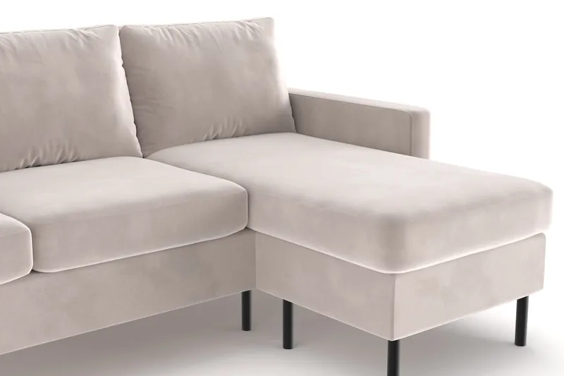 Peppe 3-sits Vändbar L-formad Divansoffa i Manchester - Beige - Products - Möbler - Soffa - Divansoffa & schäslongsoffa - 3 sits soffa med divan