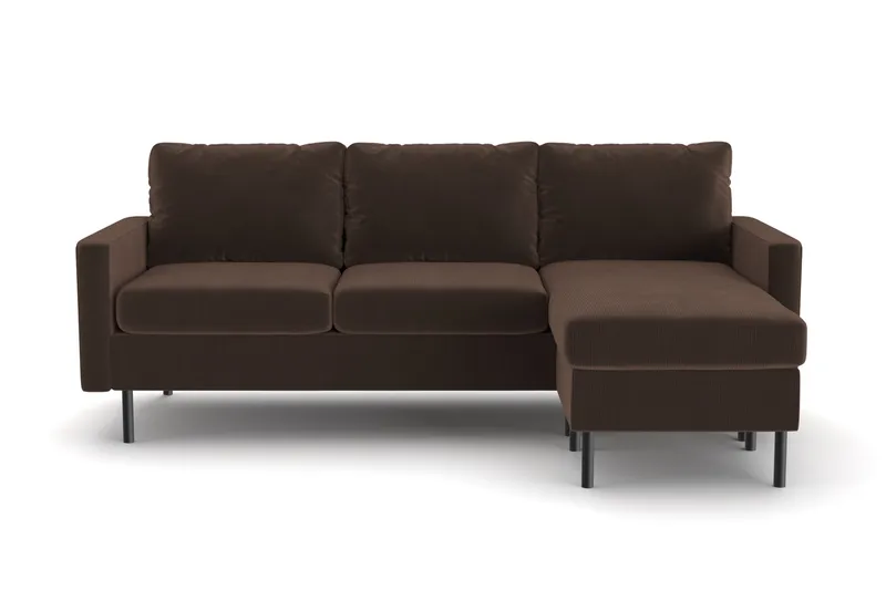Peppe 3-sits Vändbar L-formad Divansoffa i Manchester - Brun - Products - Möbler - Soffa - Divansoffa & schäslongsoffa - 3 sits soffa med divan