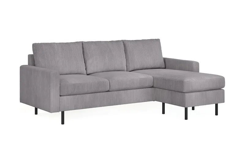 Peppe 3-sits Vändbar L-formad Divansoffa i Manchester - Mörkgrå - Products - Möbler - Soffa - Divansoffa & schäslongsoffa - 3 sits soffa med divan