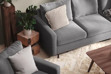 Peppe 3-sits Vändbar L-formad Divansoffa i Tyg - Ljusgrå - Products - Möbler - Soffa - Divansoffa & schäslongsoffa - 3 sits soffa med divan