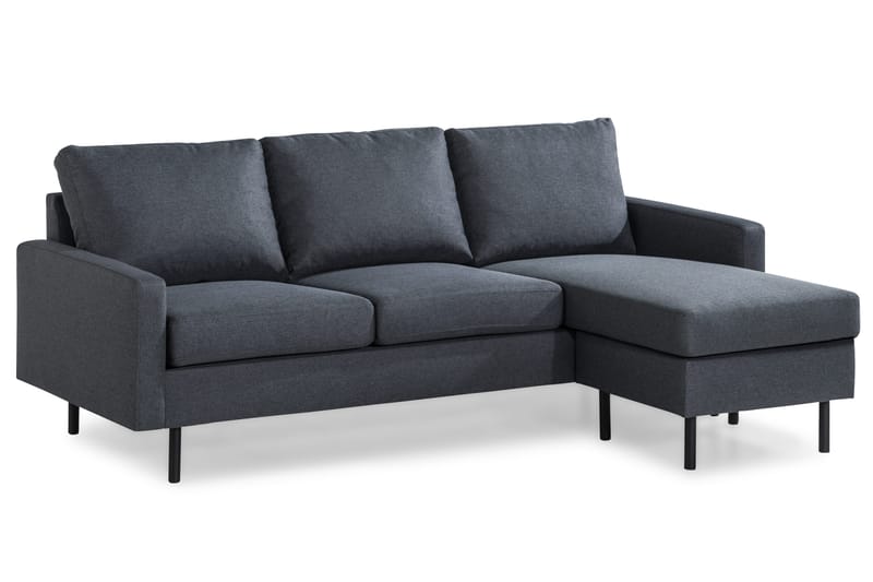 Peppe 3-sits Vändbar L-formad Divansoffa i Tyg - Mörkgrå - Products - Möbler - Soffa - Divansoffa & schäslongsoffa - 3 sits soffa med divan