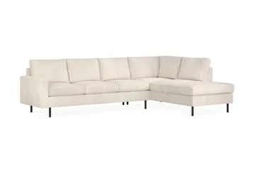 Peppe 4-sits Högervänd L-formad Schäslongsoffa i Manchester - Beige - Products - Möbler - Soffa - Divansoffa & schäslongsoffa - 4 sits soffa med divan