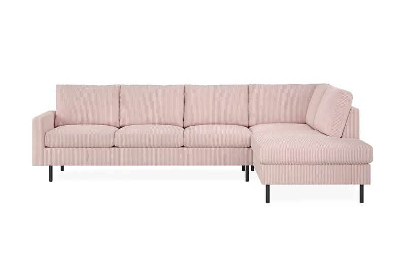 Peppe 4-sits Högervänd L-formad Schäslongsoffa i Manchester - Rosa - Products - Möbler - Soffa - Divansoffa & schäslongsoffa - 4 sits soffa med divan