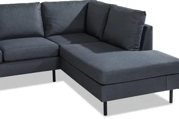 Peppe 4-sits Högervänd L-formad Schäslongsoffa i Tyg - Mörkgrå - Products - Möbler - Soffa - Divansoffa & schäslongsoffa - 4 sits soffa med divan