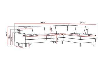 Peppe 4-sits Högervänd L-formad Schäslongsoffa i Tyg - Mörkgrå - Products - Möbler - Soffa - Divansoffa & schäslongsoffa - 4 sits soffa med divan