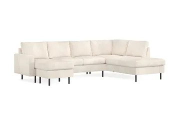 Peppe 4-sits Högervänd U-formad Soffa med Divan och Schäslong i Manchester - Beige - Products - Möbler - Soffa - Divansoffa & schäslongsoffa - 4 sits soffa med divan
