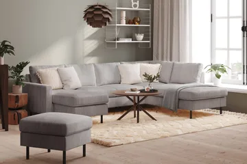 Peppe 4-sits Högervänd U-formad Soffa med Divan och Schäslong i Manchester - Mörkgrå - Products - Möbler - Soffa - Divansoffa & schäslongsoffa - 4 sits soffa med divan