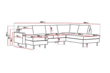 Peppe 4-sits Högervänd U-formad Soffa med Divan och Schäslong i Manchester - Mörkgrå - Products - Möbler - Soffa - Divansoffa & schäslongsoffa - 4 sits soffa med divan