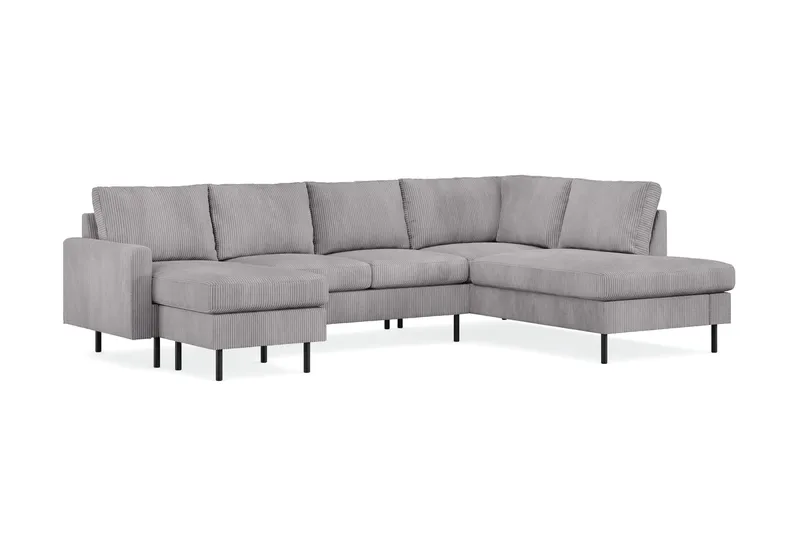 Peppe 4-sits Högervänd U-formad Soffa med Divan och Schäslong i Manchester - Mörkgrå - Products - Möbler - Soffa - Divansoffa & schäslongsoffa - 4 sits soffa med divan