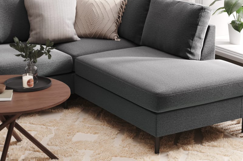 Peppe 4-sits Högervänd U-formad Soffa med Divan och Schäslong i Tyg - Ljusgrå - Products - Möbler - Soffa - Divansoffa & schäslongsoffa - 4 sits soffa med divan