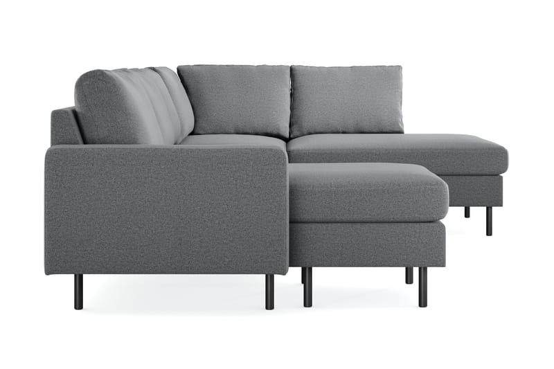 Peppe 4-sits Högervänd U-formad Soffa med Divan och Schäslong i Tyg - Ljusgrå - Products - Möbler - Soffa - Divansoffa & schäslongsoffa - 4 sits soffa med divan