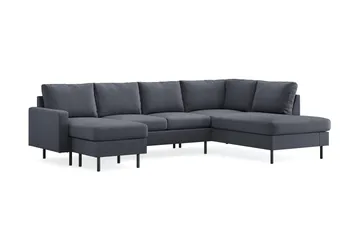 Peppe 4-sits Högervänd U-formad Soffa med Divan och Schäslong i Tyg - Mörkgrå - Products - Möbler - Soffa - Divansoffa & schäslongsoffa - 4 sits soffa med divan
