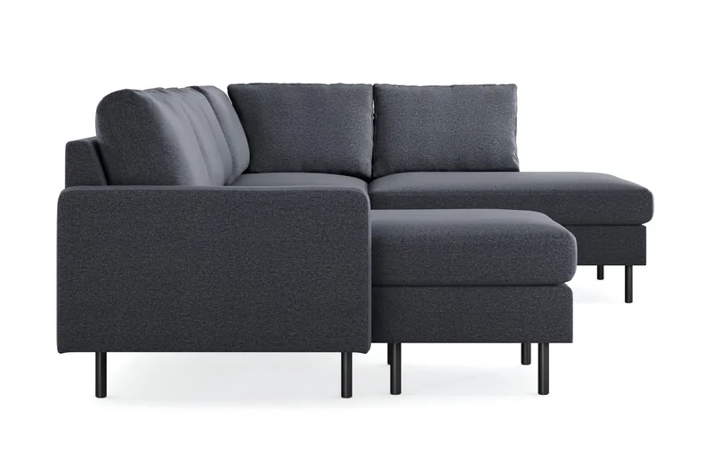 Peppe 4-sits Högervänd U-formad Soffa med Divan och Schäslong i Tyg - Mörkgrå - Products - Möbler - Soffa - Divansoffa & schäslongsoffa - 4 sits soffa med divan