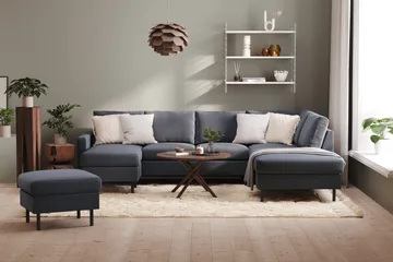 Peppe 4-sits Högervänd U-formad Soffa med Divan och Schäslong i Tyg - Mörkgrå - Products - Möbler - Soffa - Divansoffa & schäslongsoffa - 4 sits soffa med divan