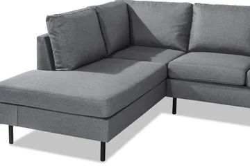 Peppe 4-sits Vänstervänd L-formad Schäslongsoffa i Tyg - Ljusgrå - Products - Möbler - Soffa - Divansoffa & schäslongsoffa - 4 sits soffa med divan
