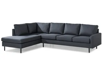 Peppe 4-sits Vänstervänd L-formad Schäslongsoffa i Tyg - Mörkgrå - Products - Möbler - Soffa - Divansoffa & schäslongsoffa - 4 sits soffa med divan